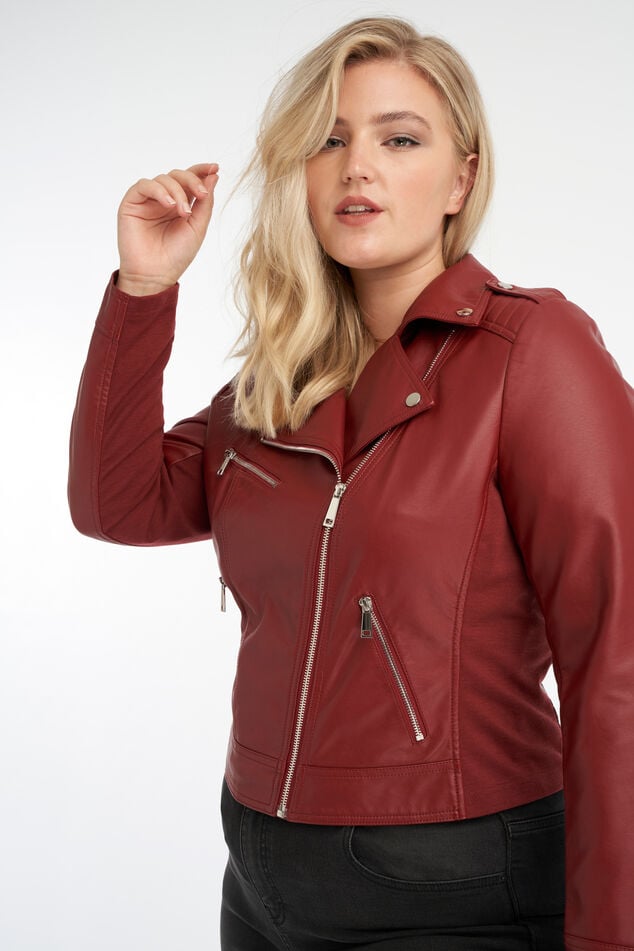 Chaqueta motera de cuero sintético image number 0