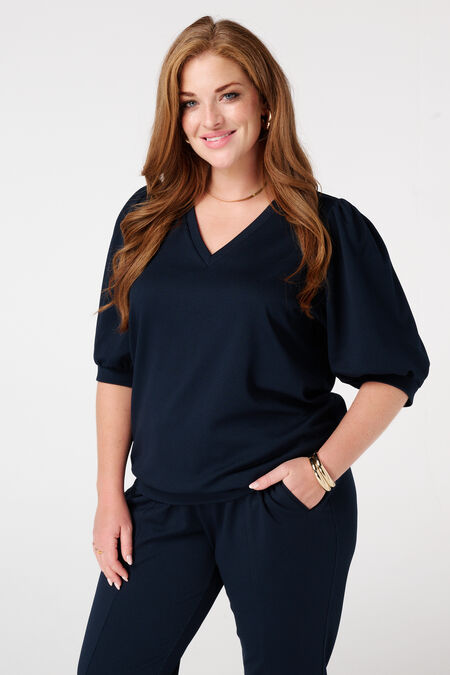 Top con manga abullonada  Top con manga abullonada