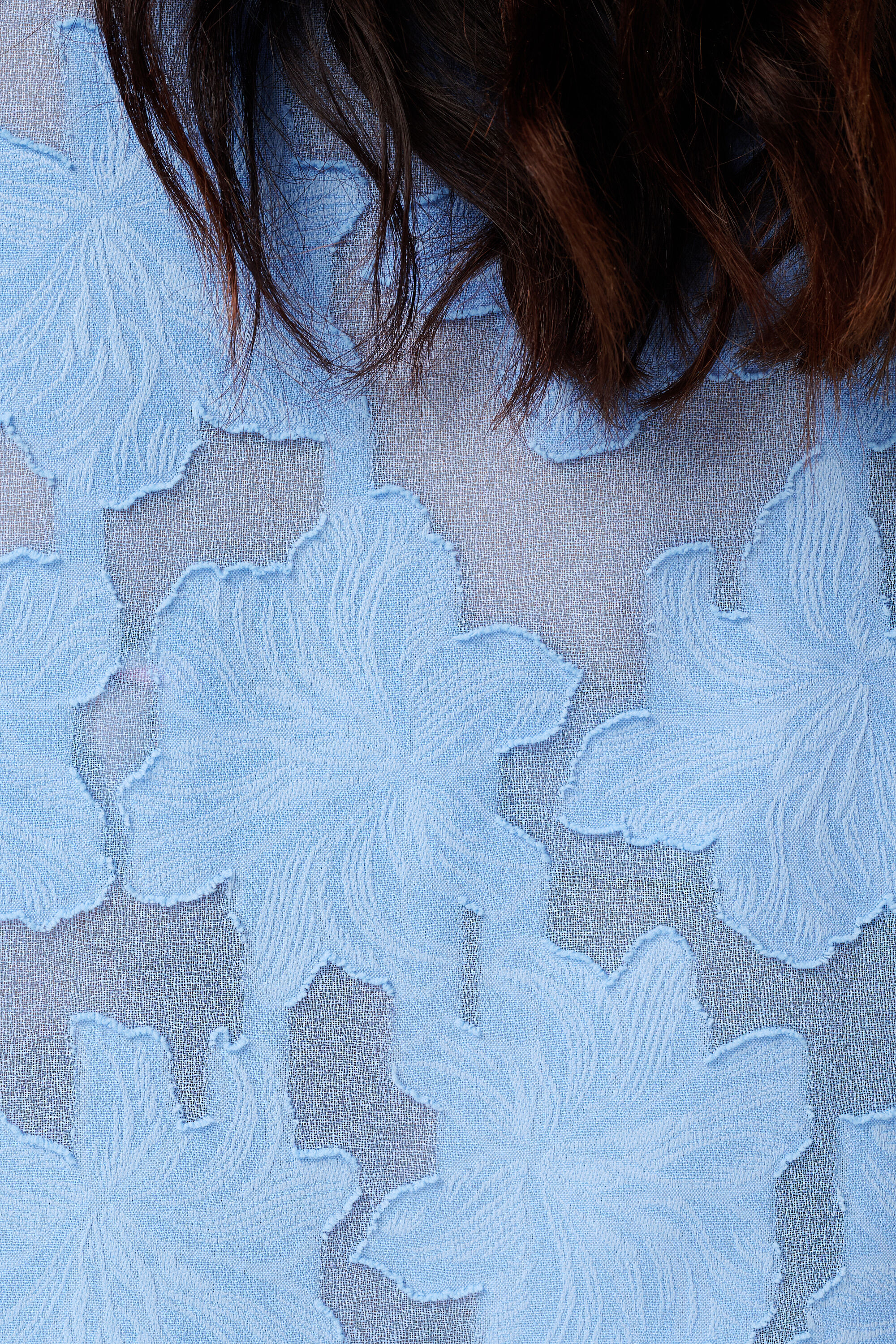 Blusa transl&uacute;cida con textura floral image number 6