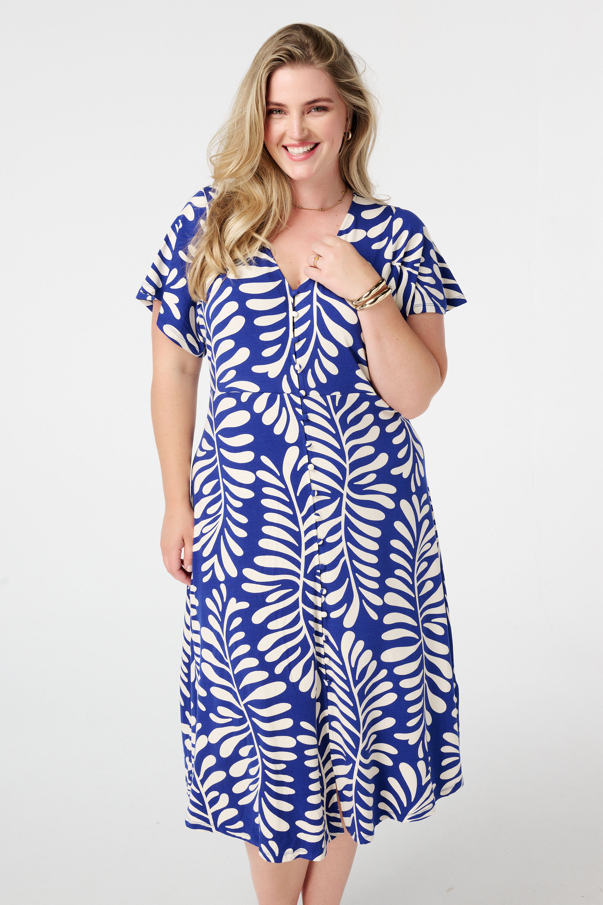 Vestido midi con estampado  image number 5