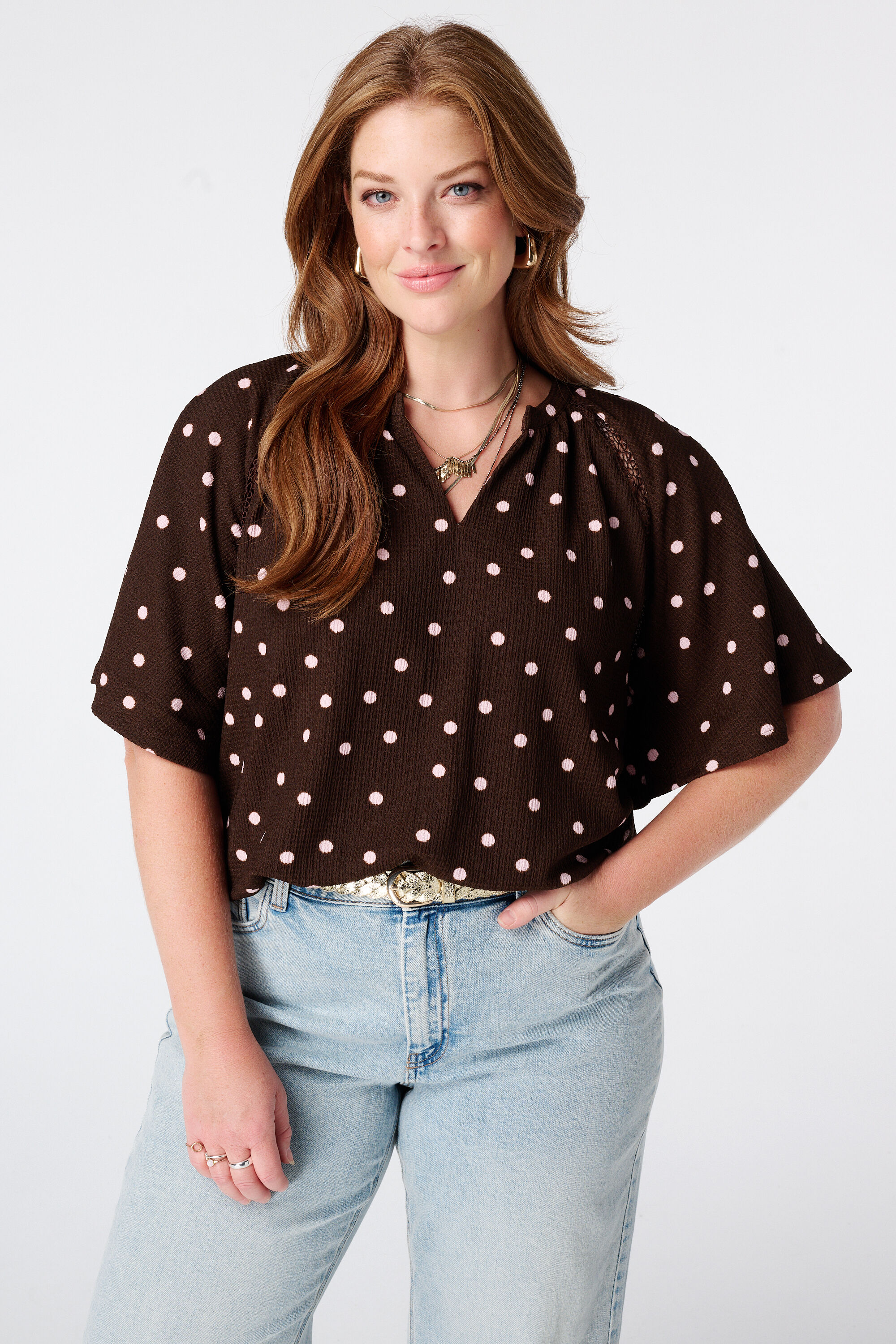 Top con estampado y escote en V