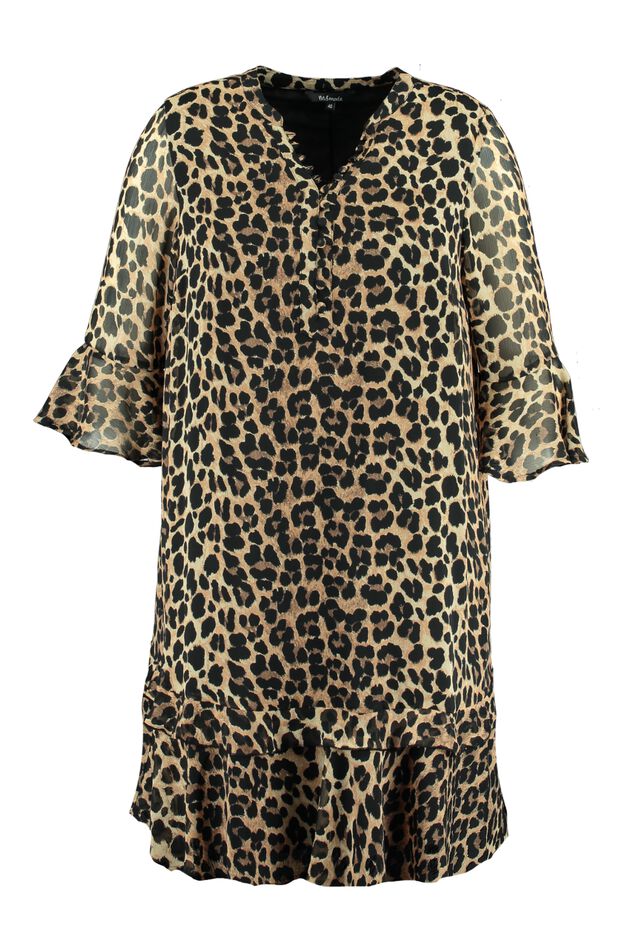 Vestido con flecos y estampado  image number 1