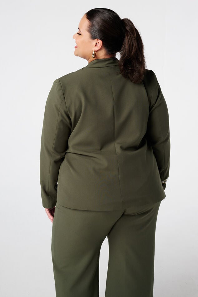 Chaqueta cruzada con cinturón con lazo image number 3