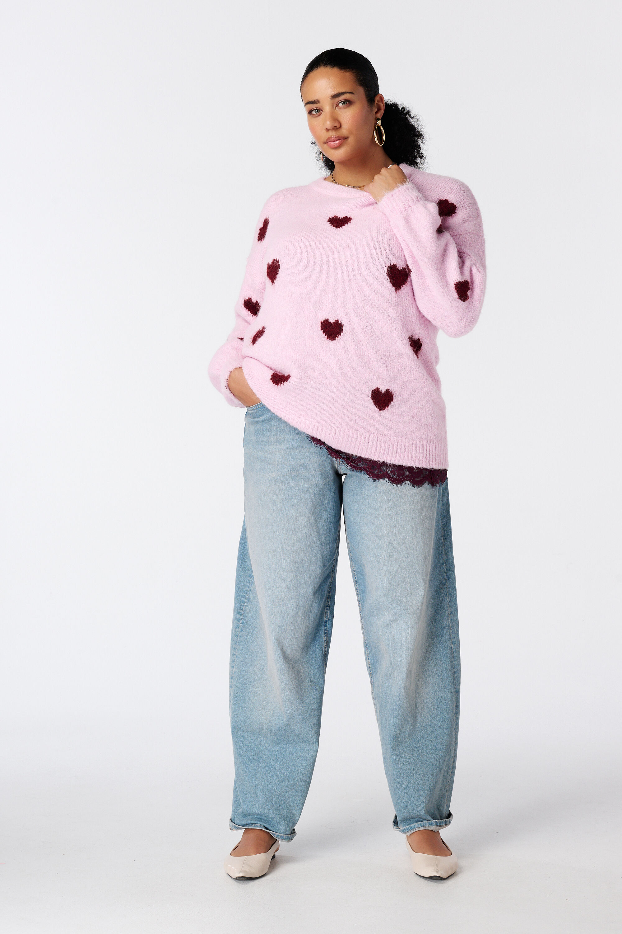 Jersey con estampado de corazones image number 5
