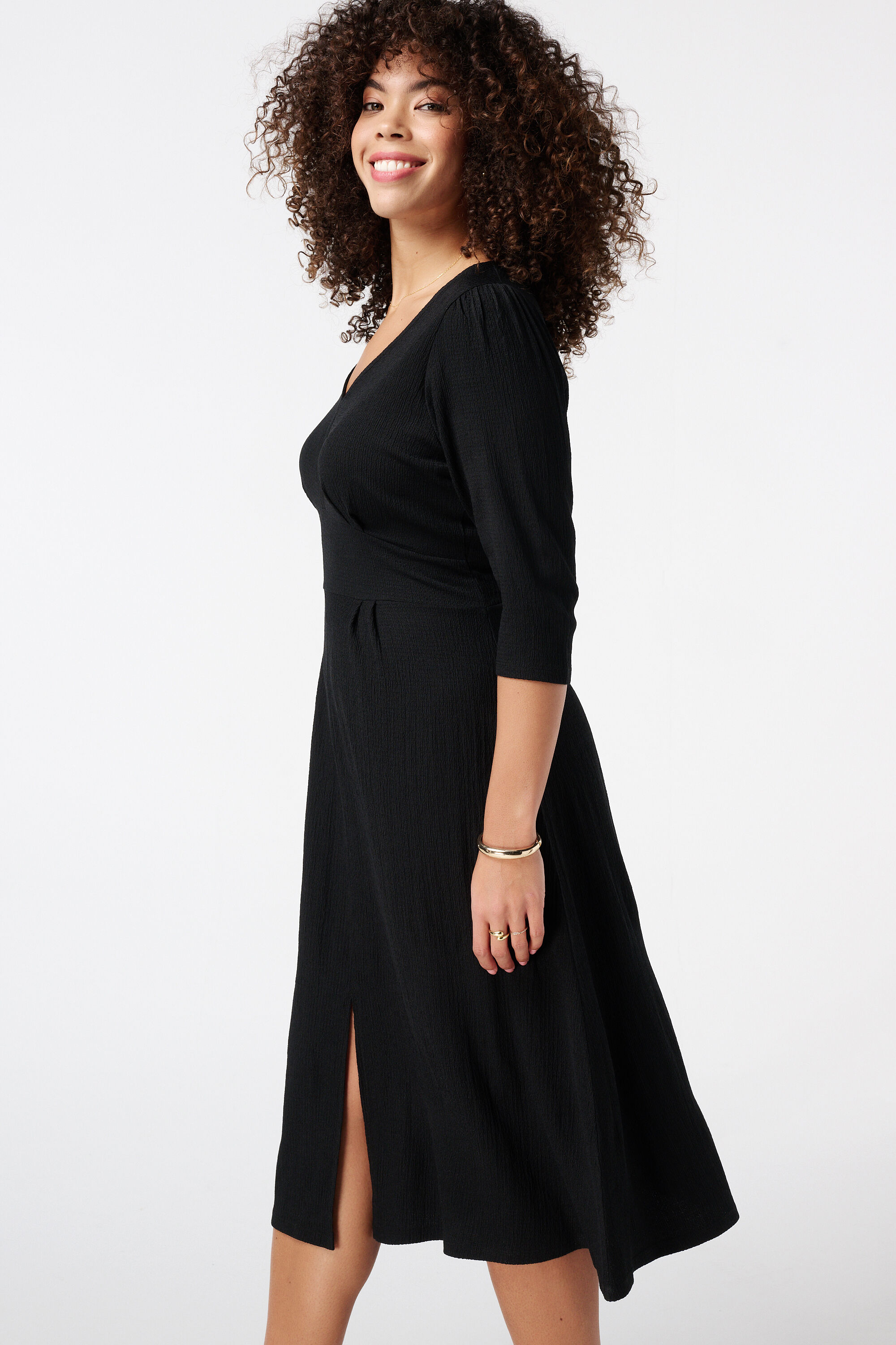 Vestido midi con textura image number 4