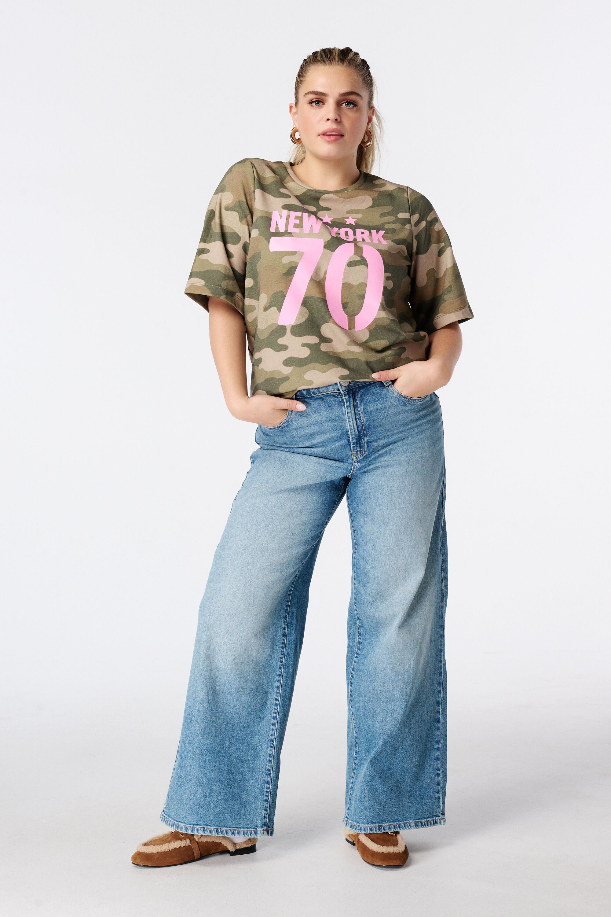 Camiseta de tejido de sudadera con estampado de camuflaje image number 5