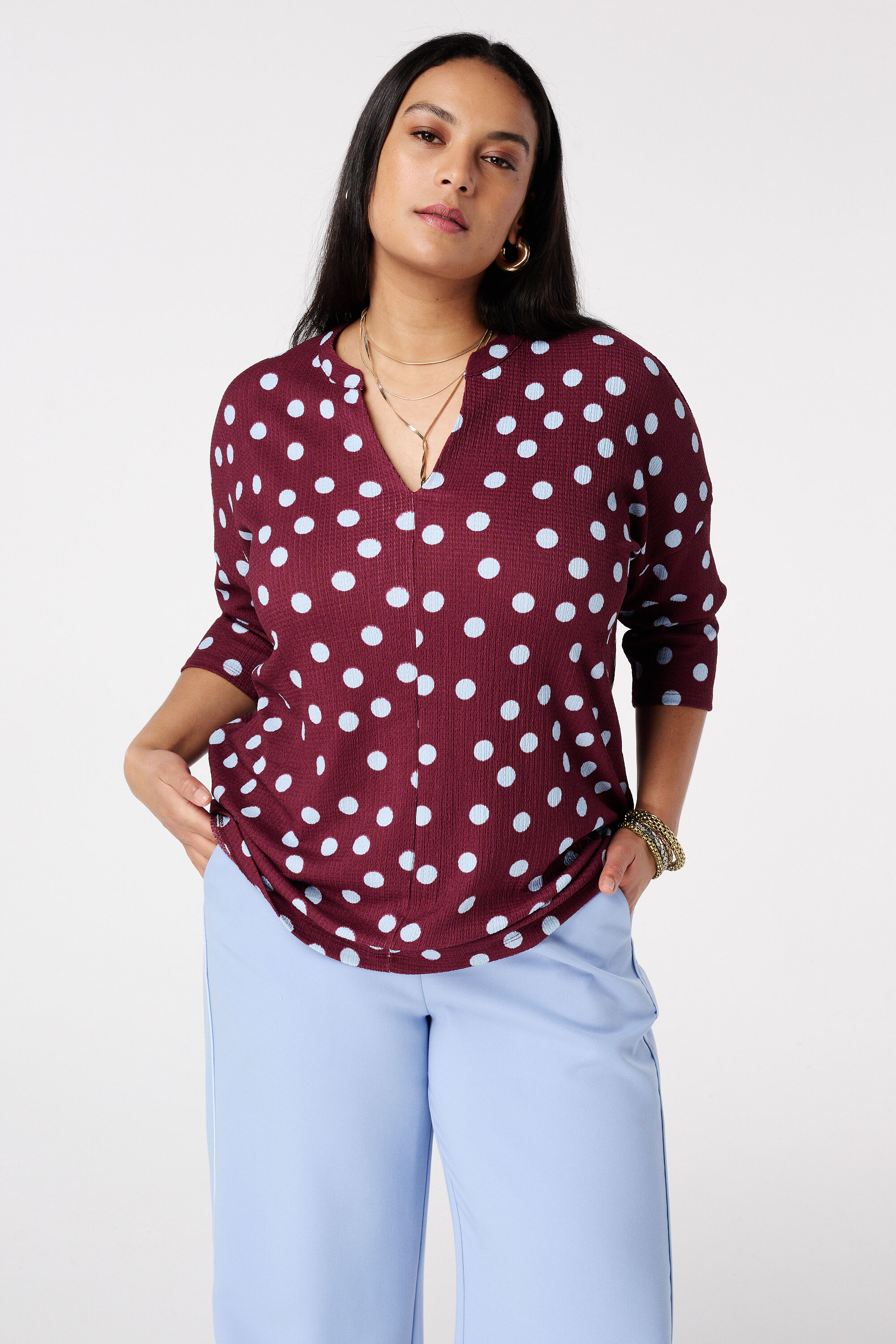 Top con mangas tres cuartos