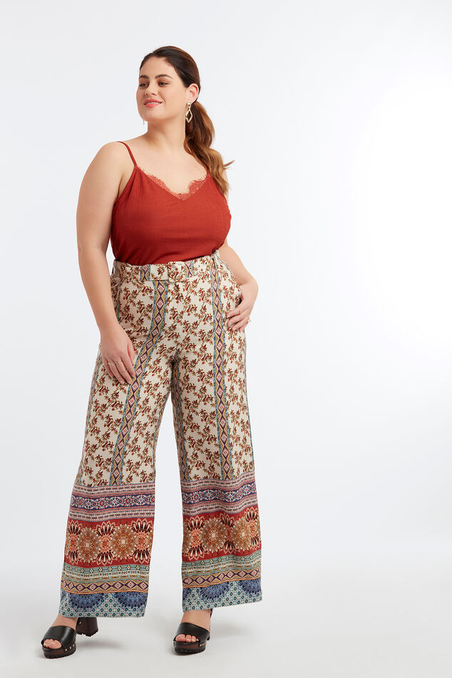 Pantalón estampado ancho image number 0