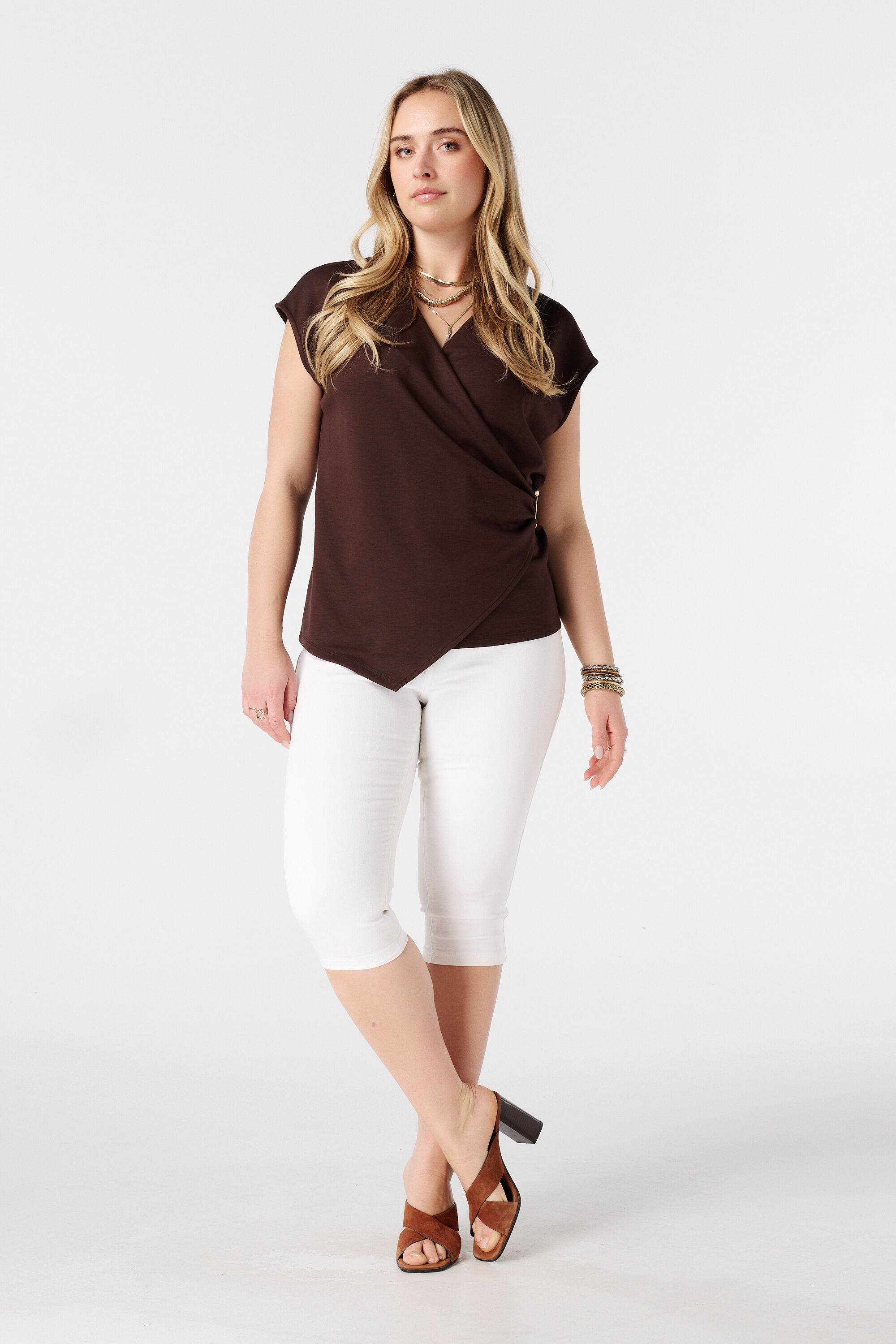 Tregging capri con aspecto denim