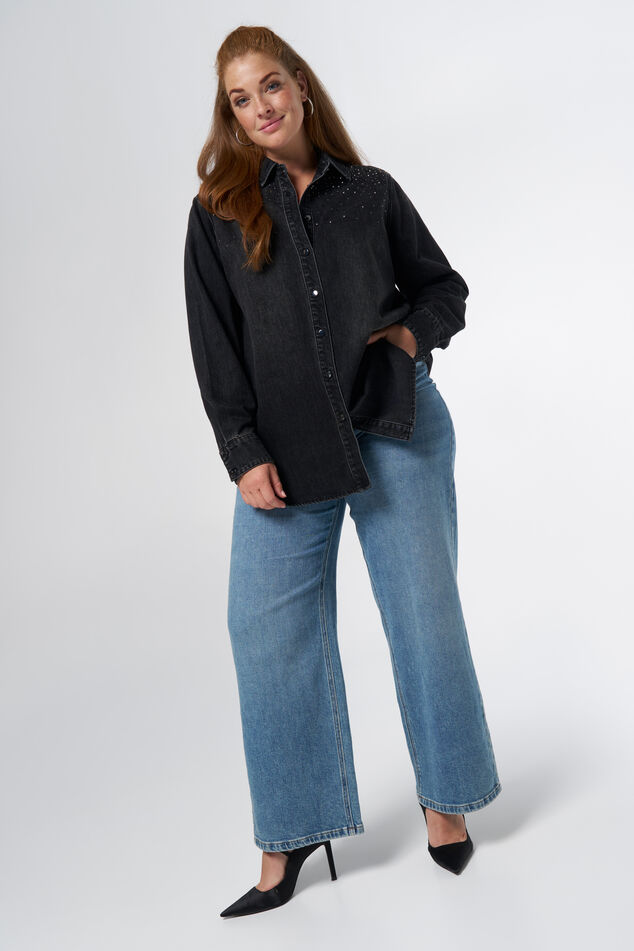 Blusa denim  image number 5