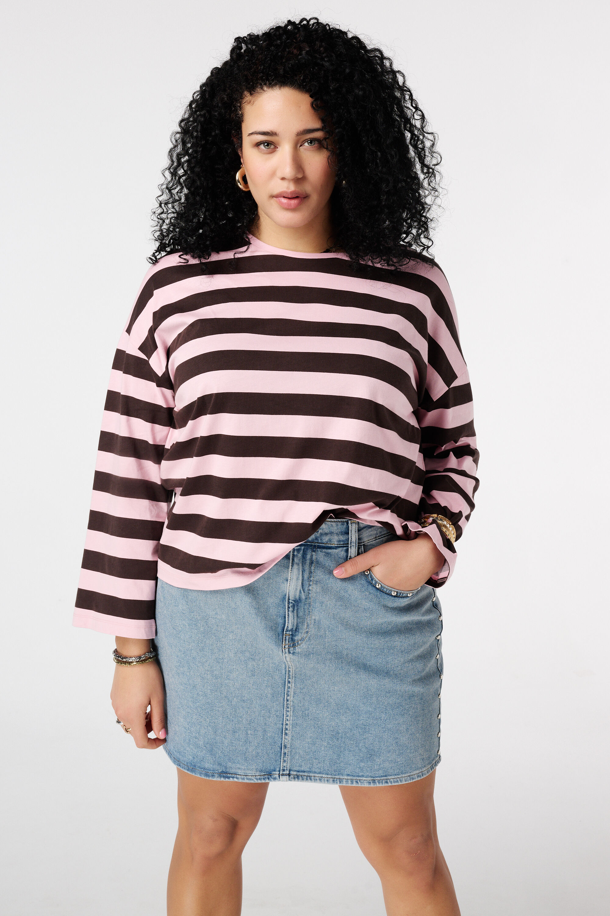 Top de manga larga a rayas image number 0