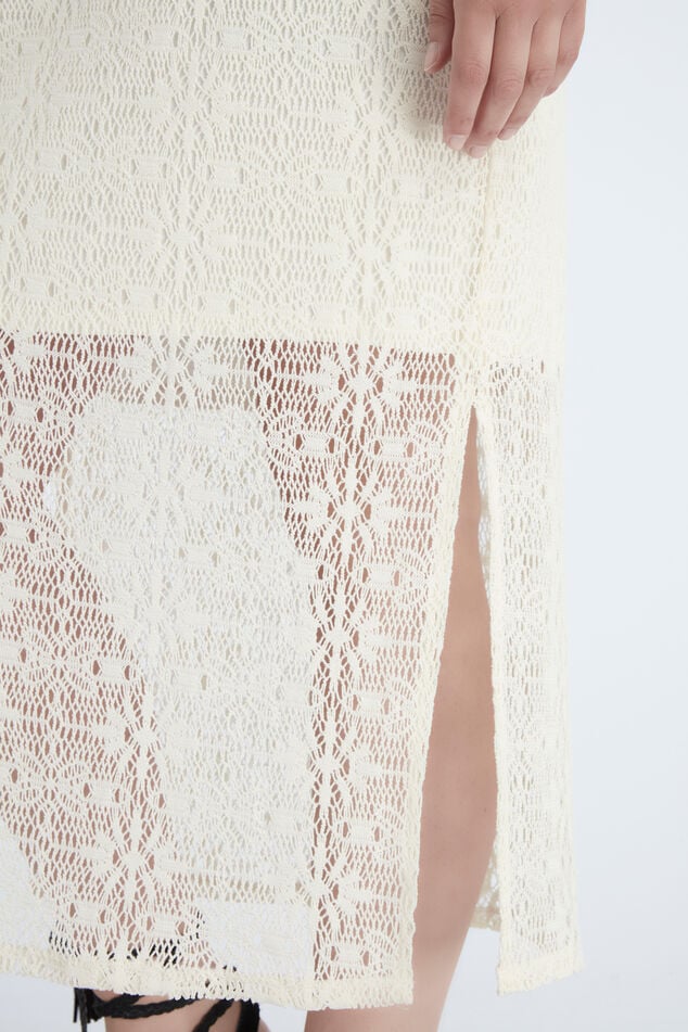 Vestido largo de encaje image number 3