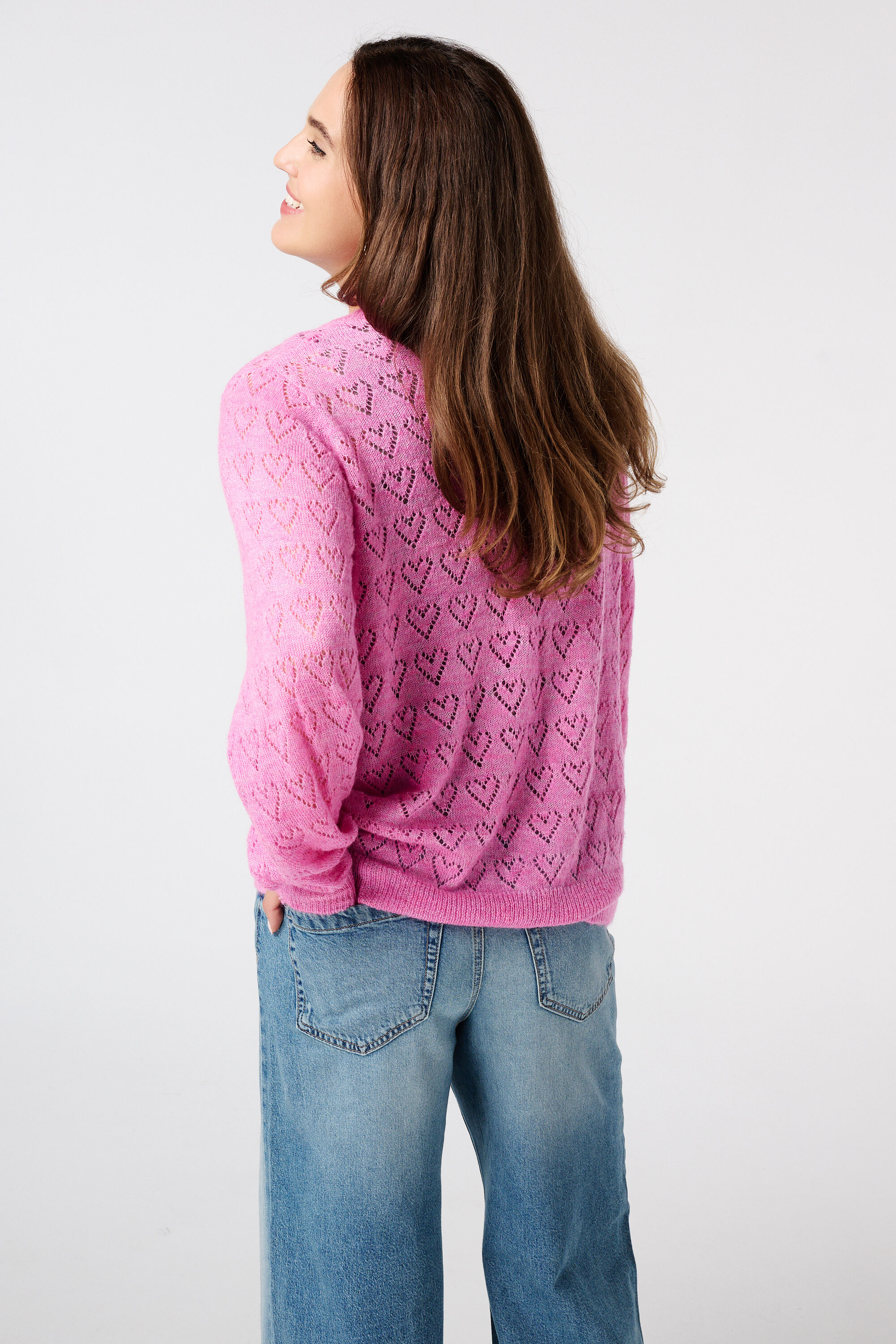 Jersey calado con patr&oacute;n de corazones image number 3