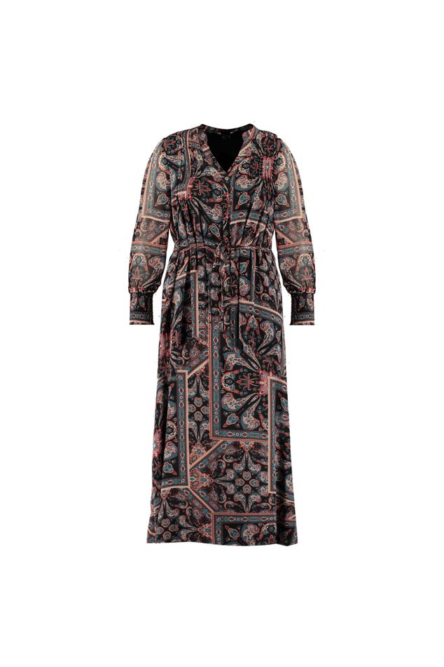 Vestido midi con estampado paisley image number 1