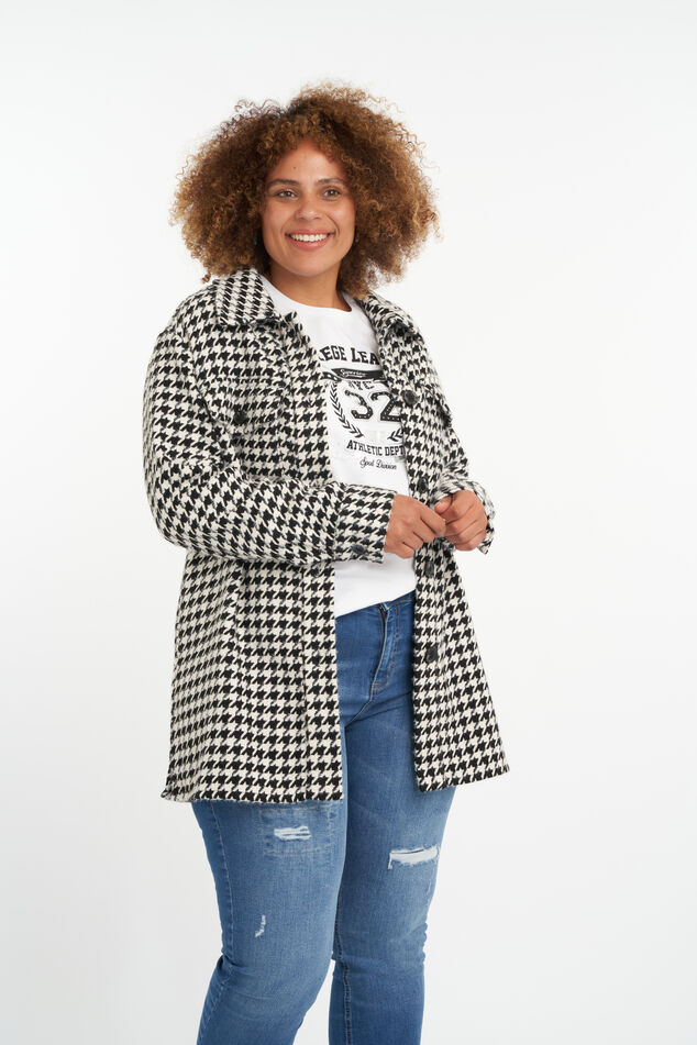 Sobrecamisa con estampado pata de gallo image number 0