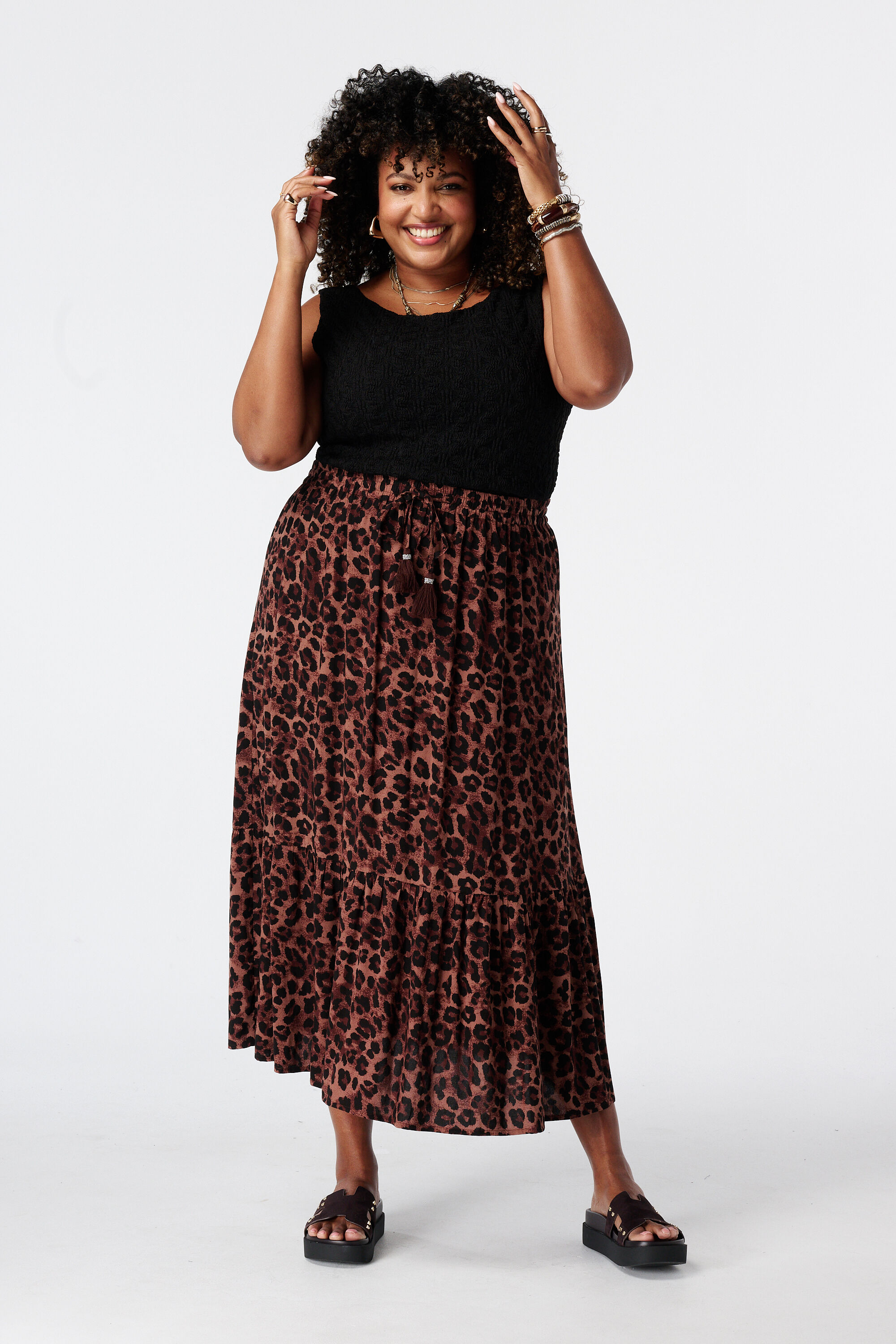Falda maxi con estampado