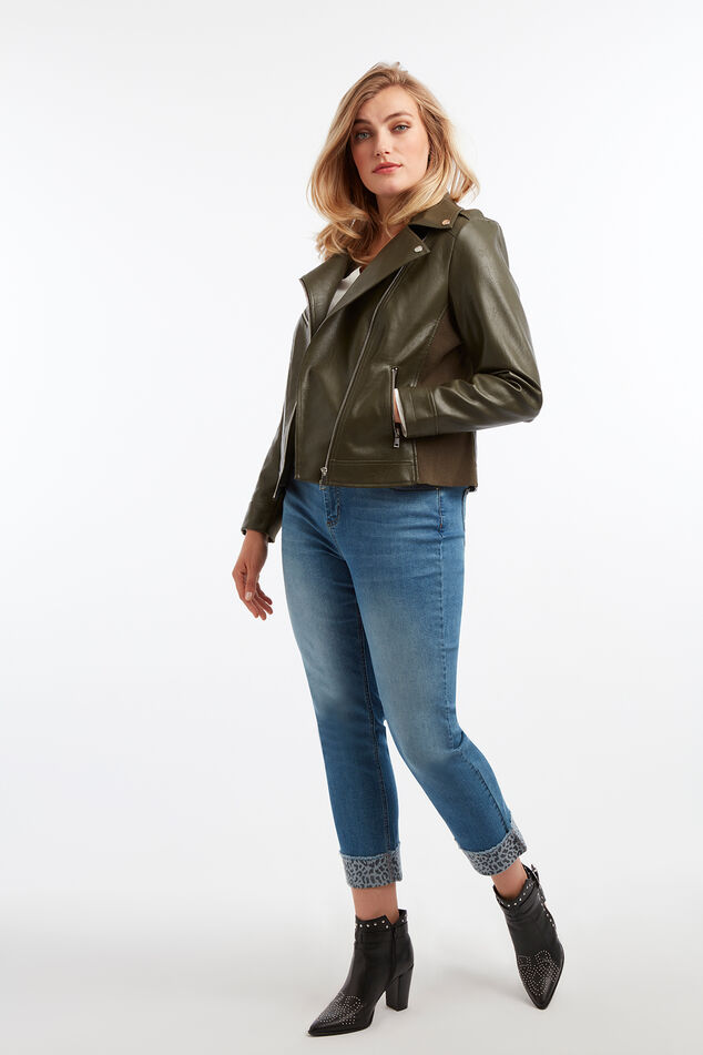 Chaqueta motera de cuero sintético image number 0