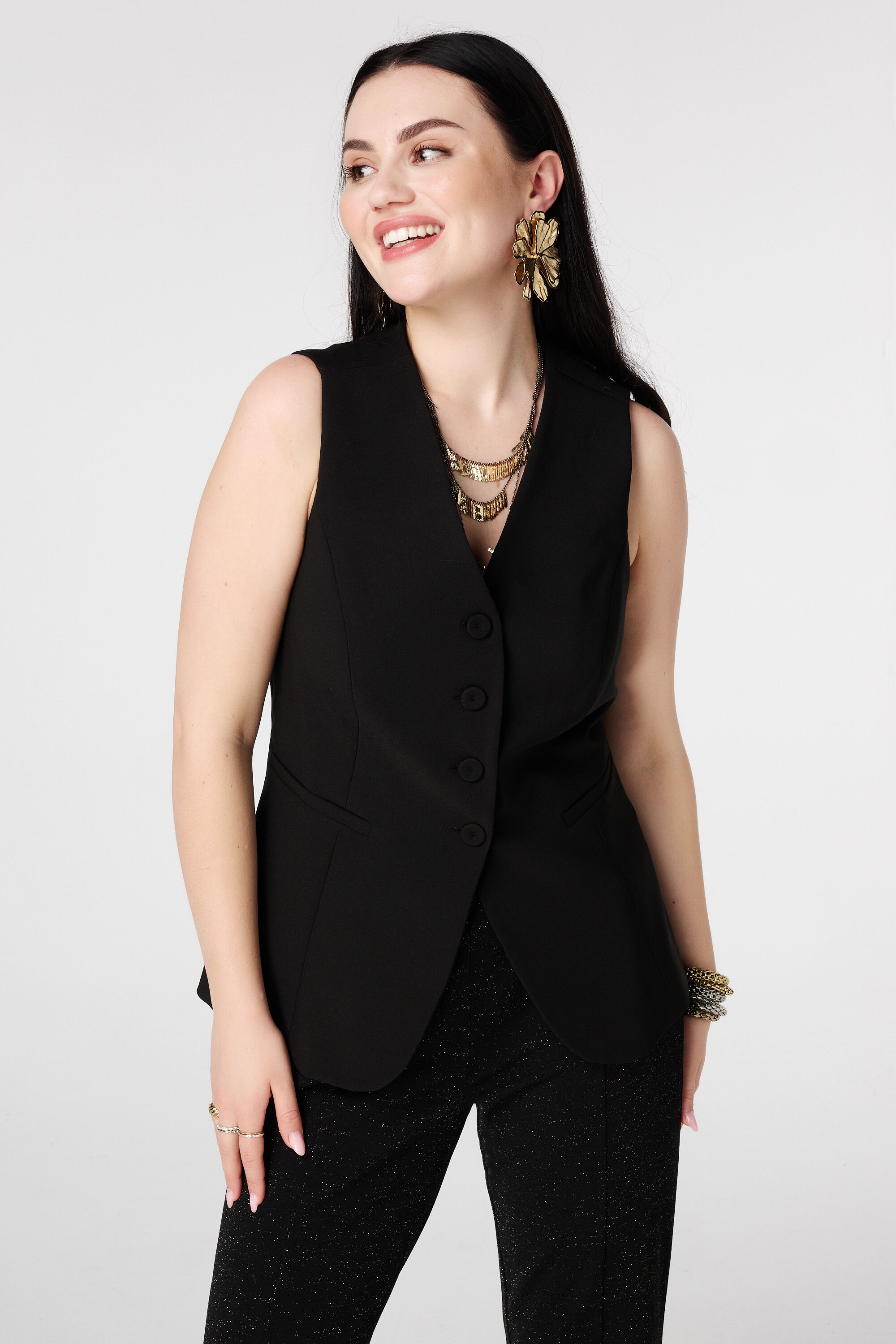 Chaleco con cierre de botones