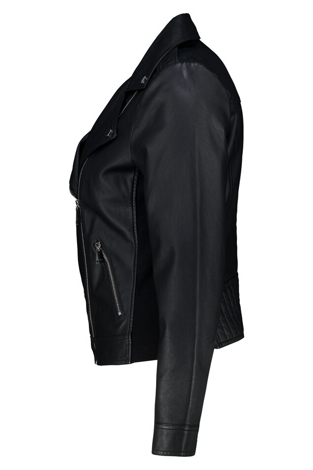 Chaqueta motera de cuero sintético image number 6