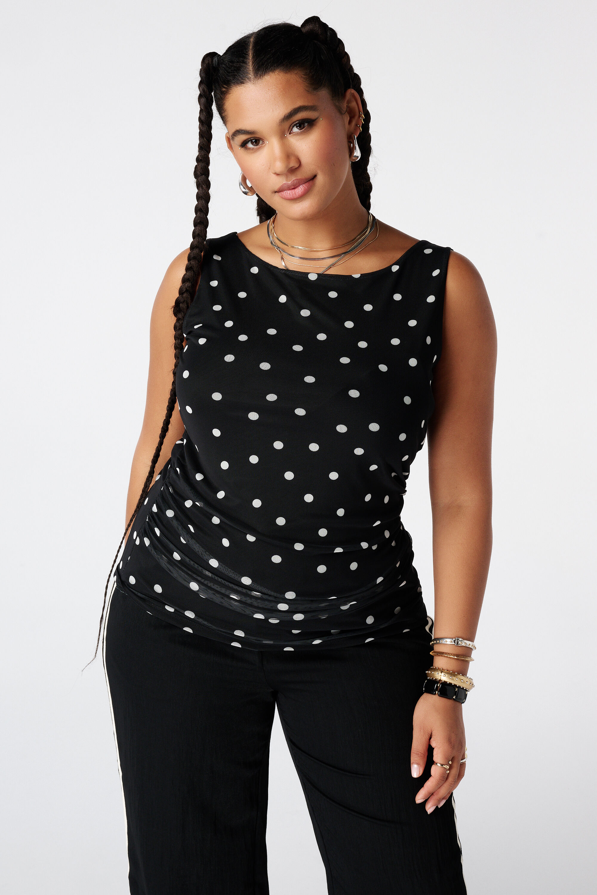 Top de malla con estampado
