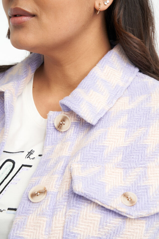 Sobrecamisa con estampado pata de gallo image number 5