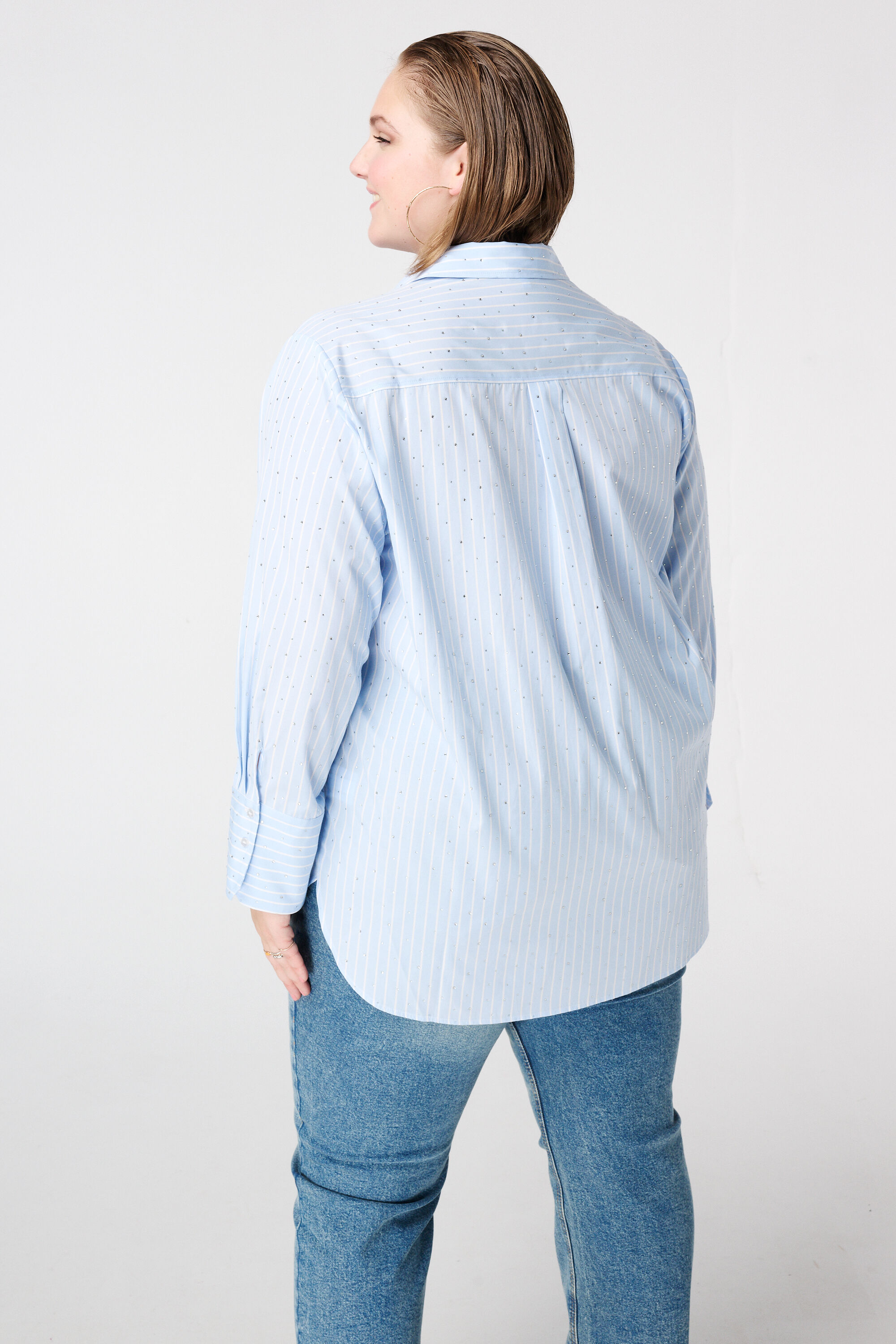Blusa de rayas con detalles de strass image number 3