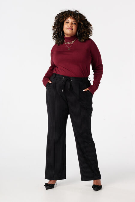 Pantalones con cintura elástica y rayas diplomáticas Pantalones con cintura elástica y rayas diplomáticas