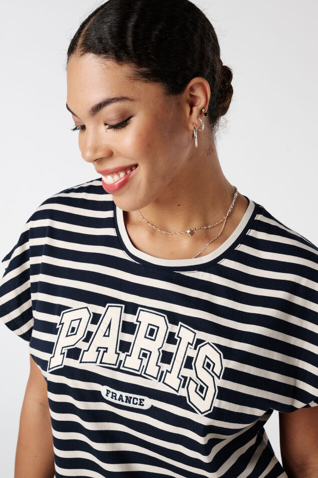 Camiseta de rayas con estampado image number 4