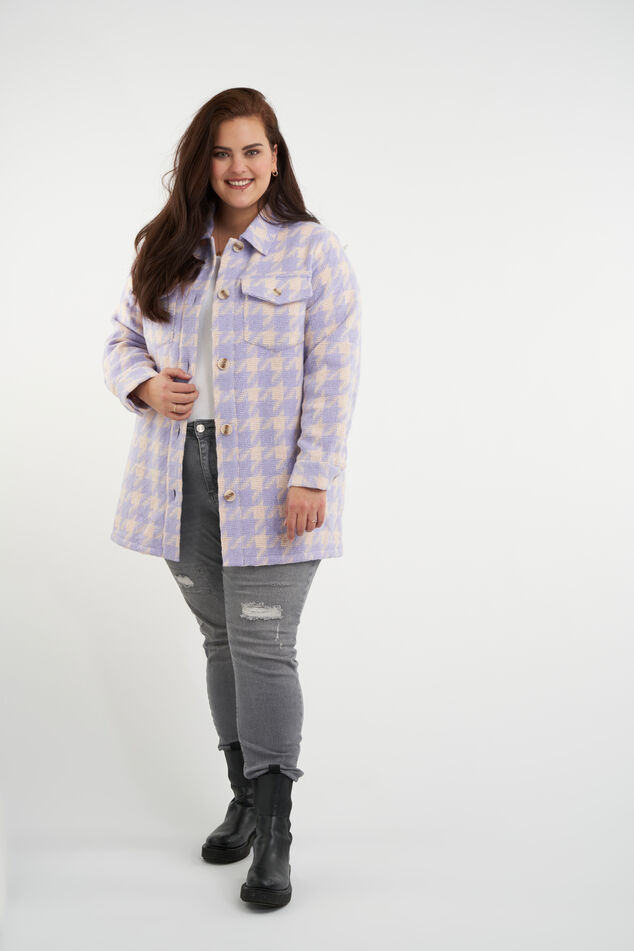 Sobrecamisa con estampado pata de gallo image number 0