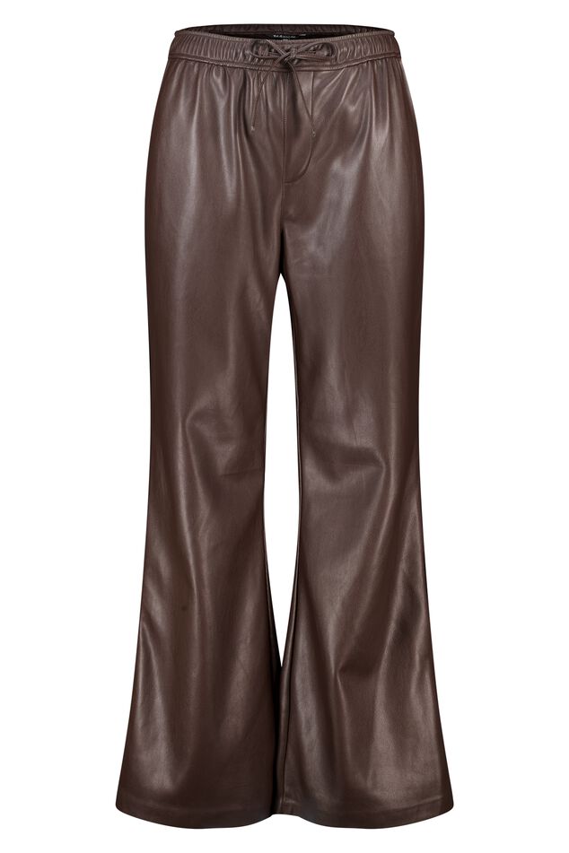 Pantalones anchos con raya lateral de PU image number 1