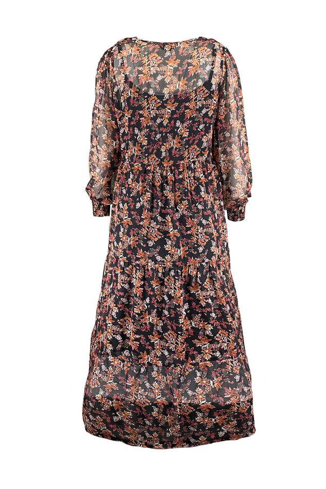 Vestido largo con estampado floral image number 3