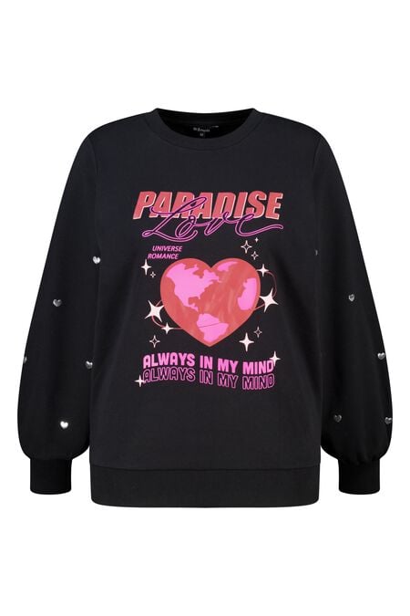 Sudadera con estampado y corazones Sudadera con estampado y corazones