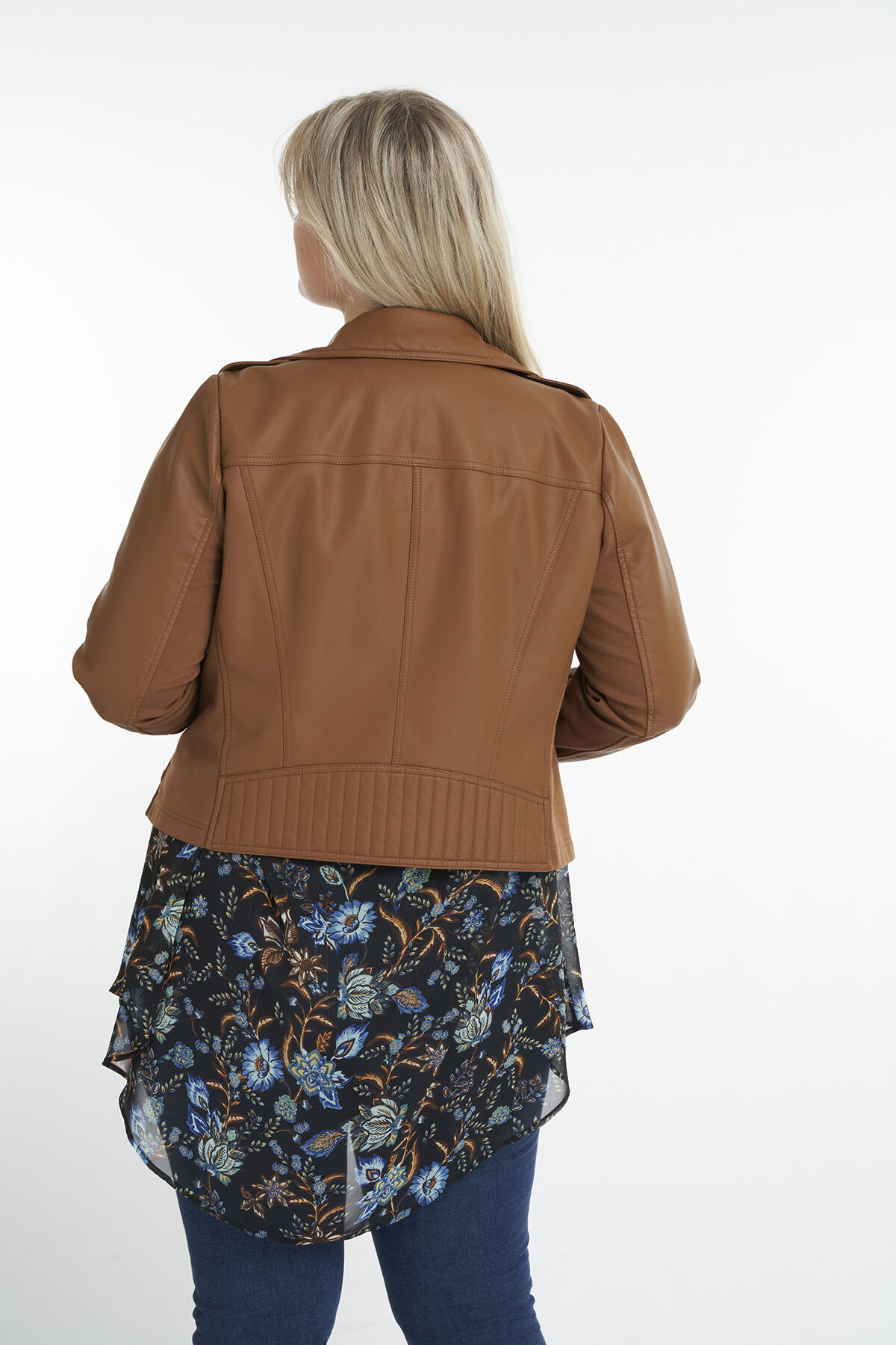 Chaqueta motera de cuero sint&eacute;tico image number 3