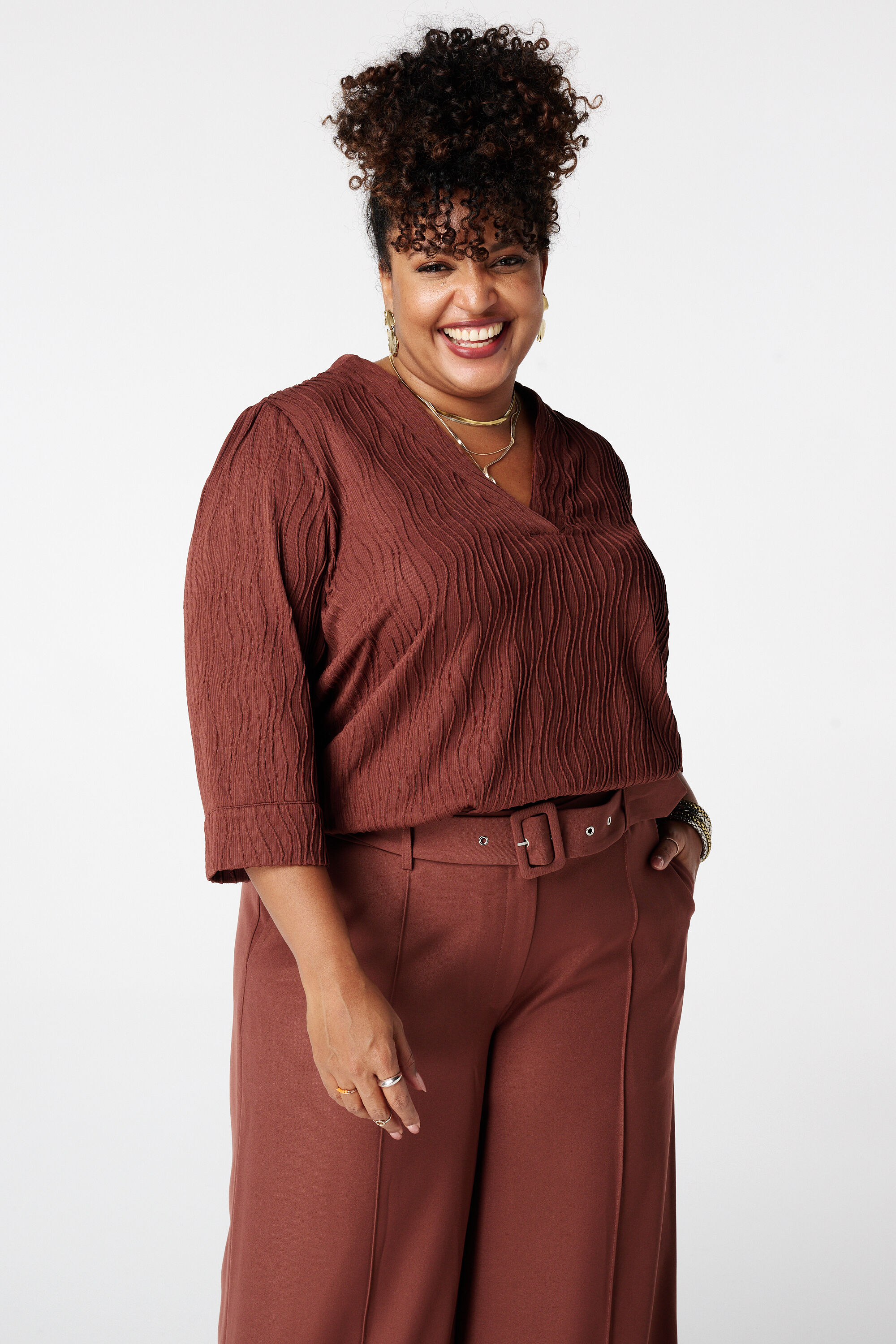 Top con estructura ondulada