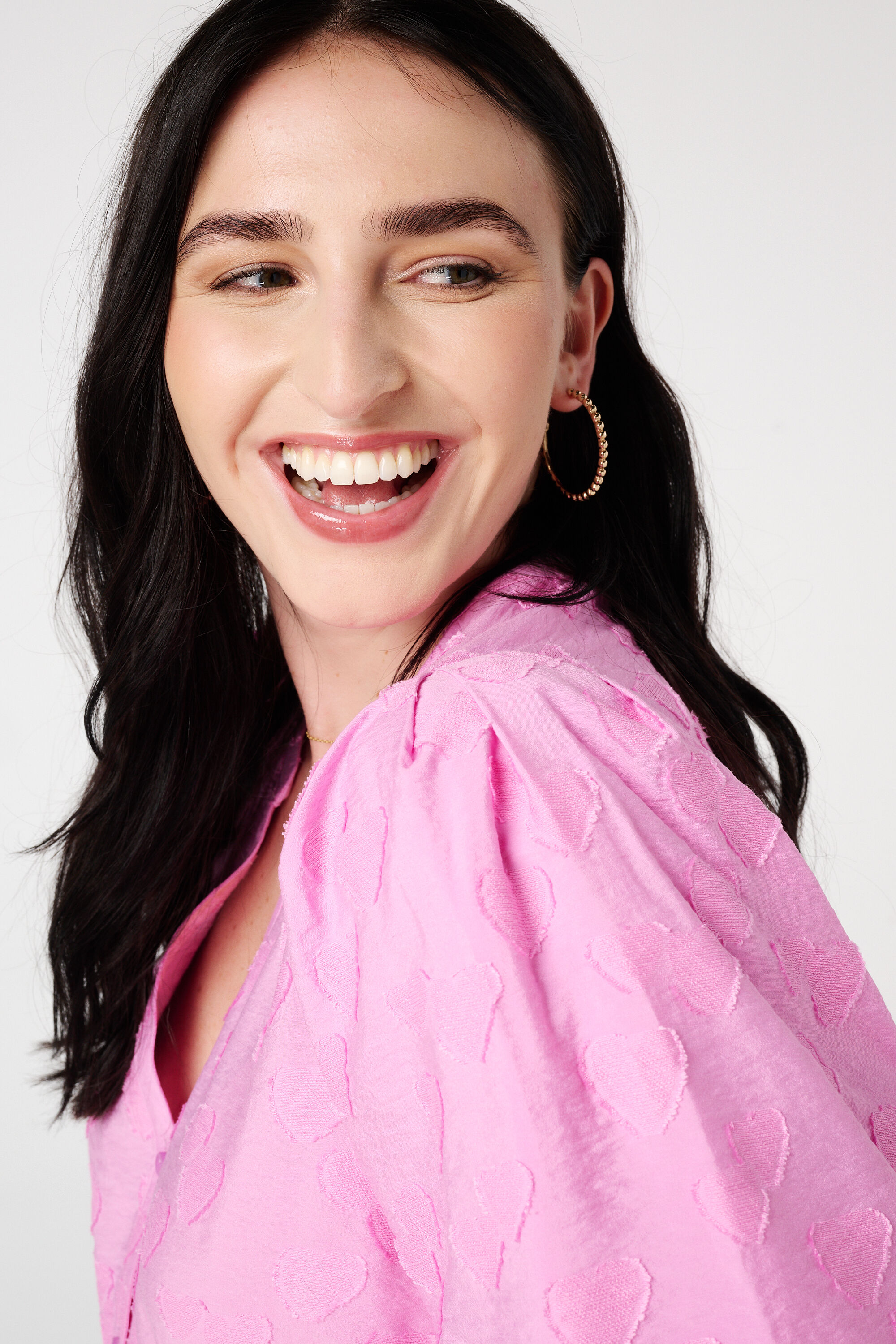  Blusa con estampado de corazones  image number 4