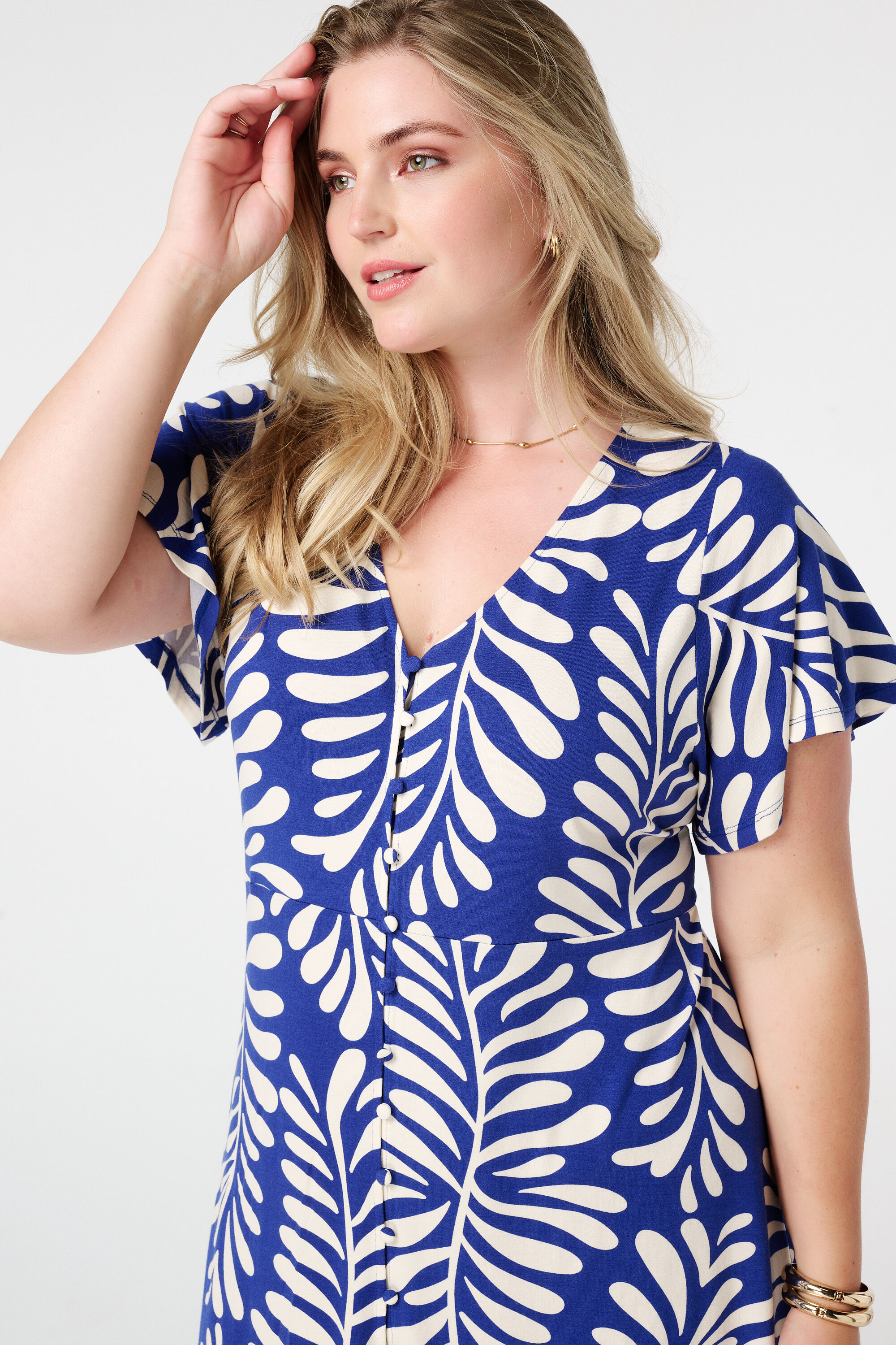 Vestido midi con estampado  image number 4