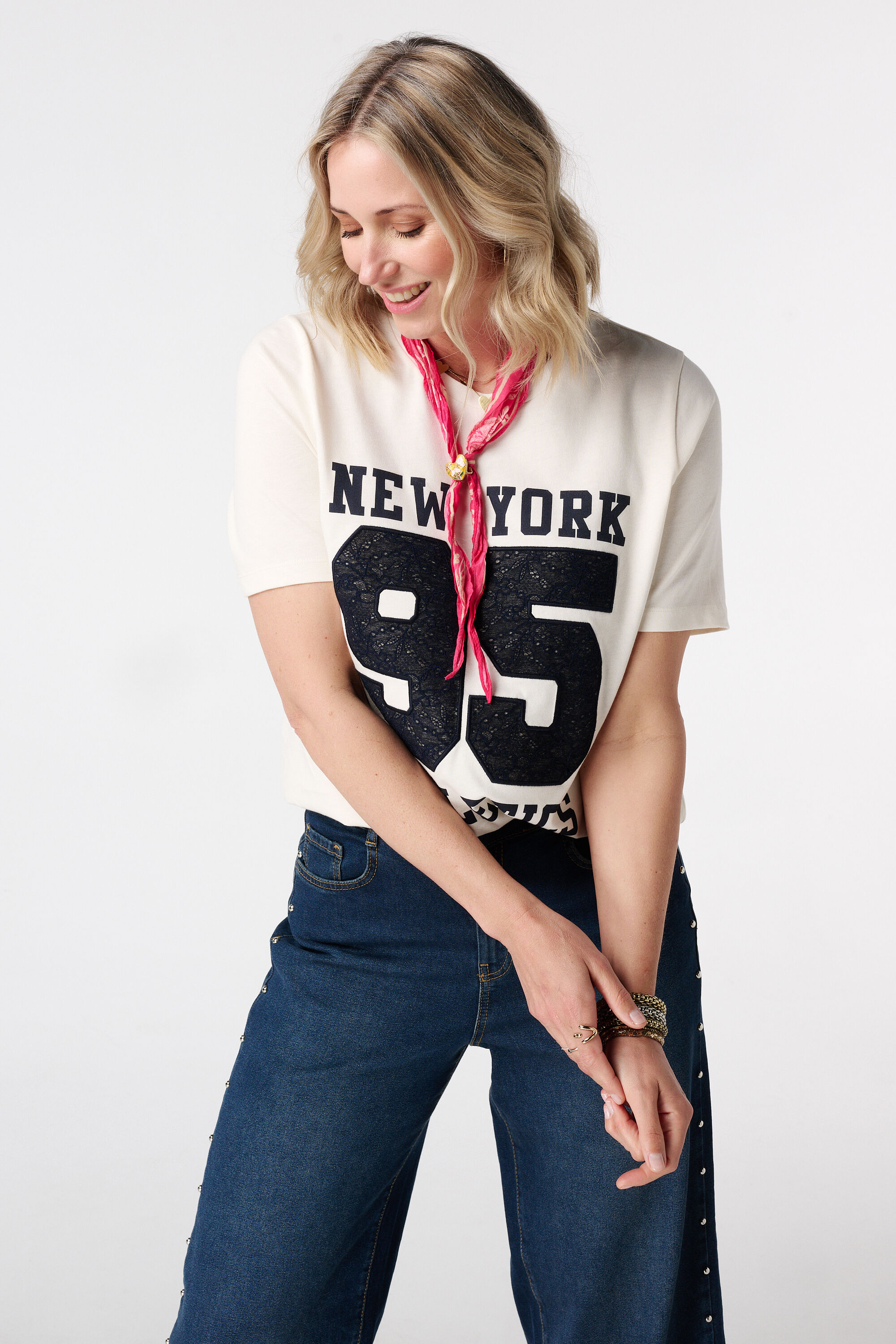 Camiseta con estampado de encaje image number 0