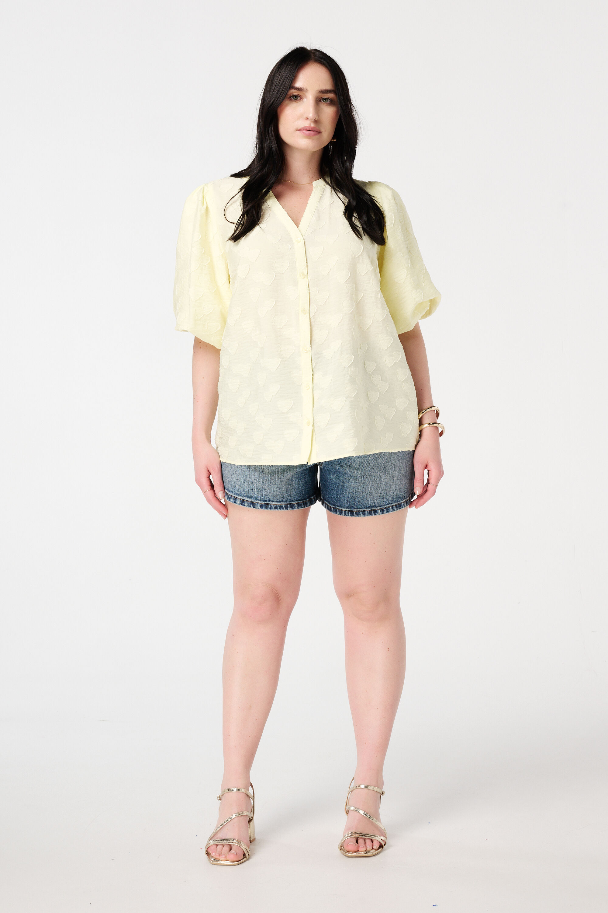  Blusa con estampado de corazones  image number 5