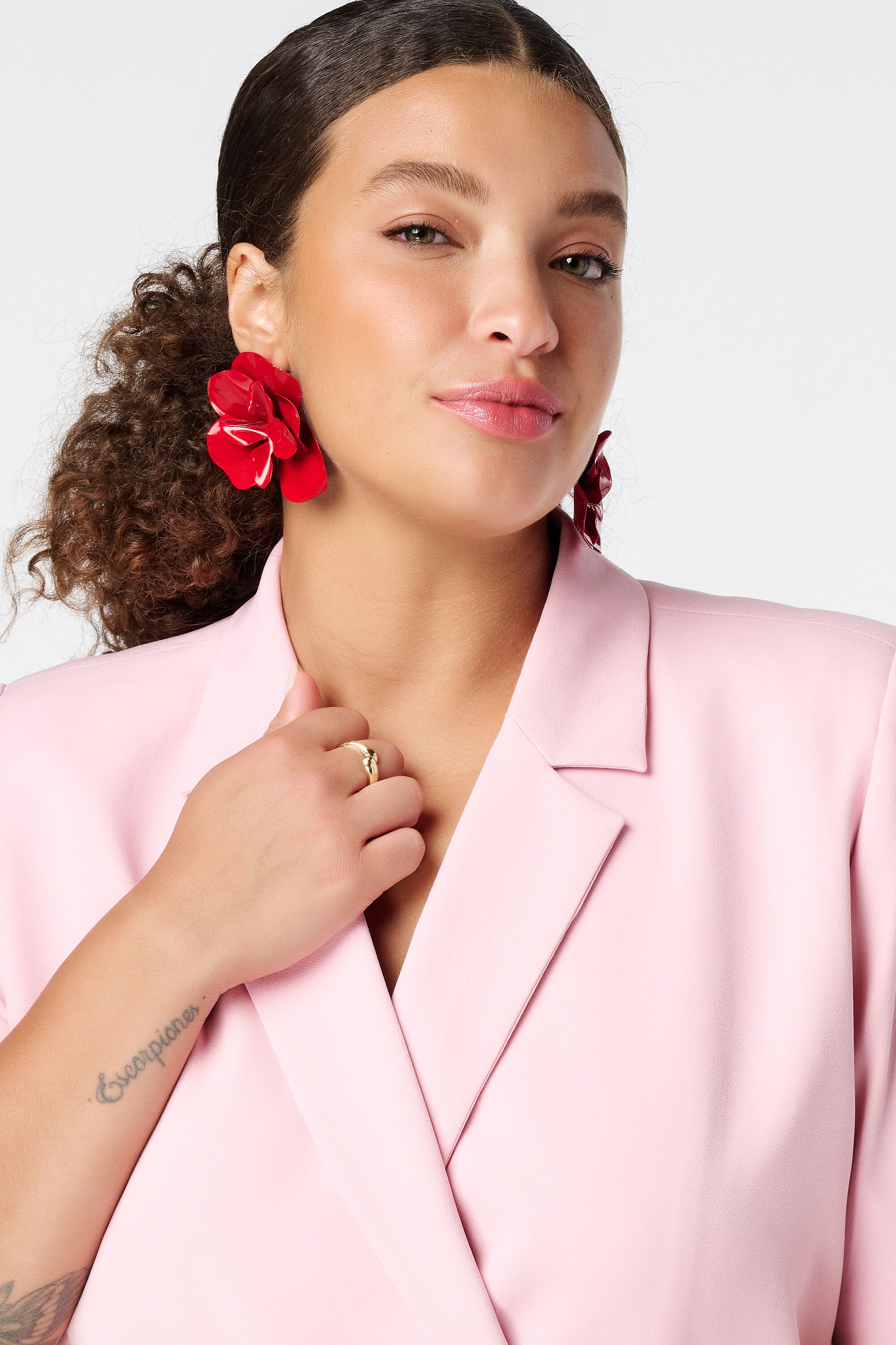 Blazer de solapa y manga corta image number 4