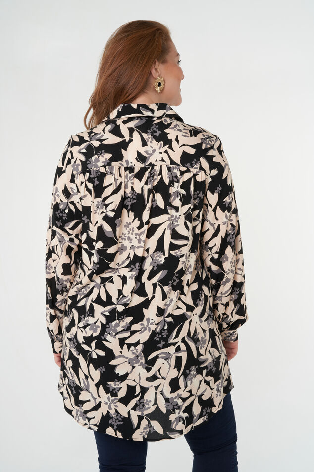Blusa oversized con cuello y escote en V image number 4