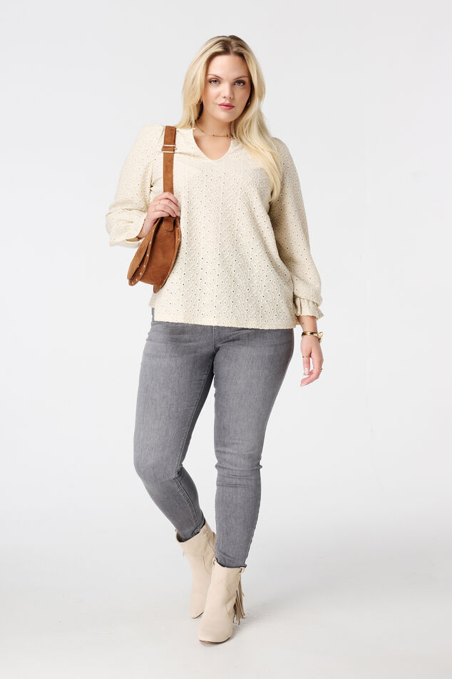 Vaqueros CHERRY de corte pitillo y talle alto image number 3