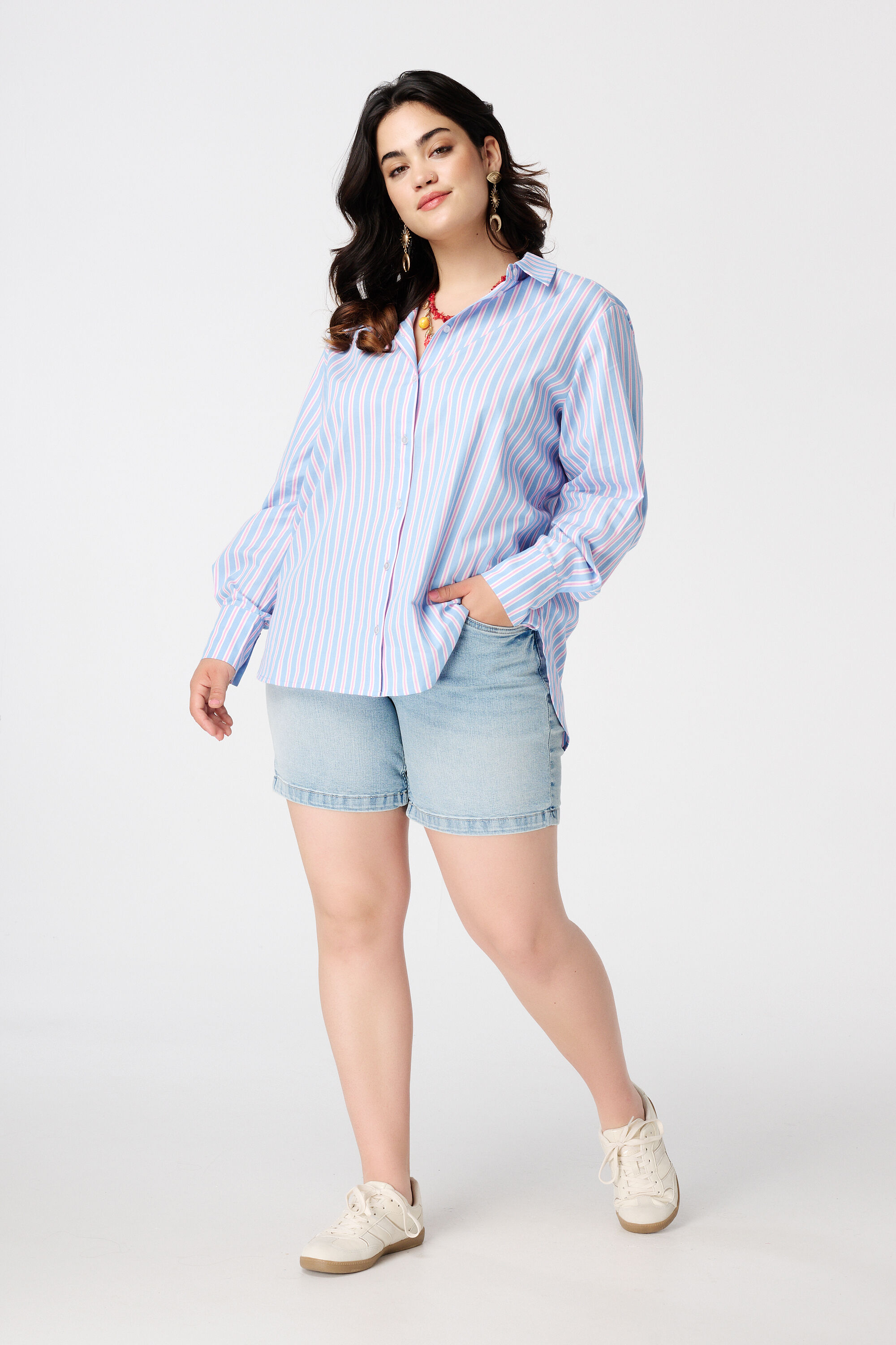 Blusa camisera de algod&oacute;n image number 5