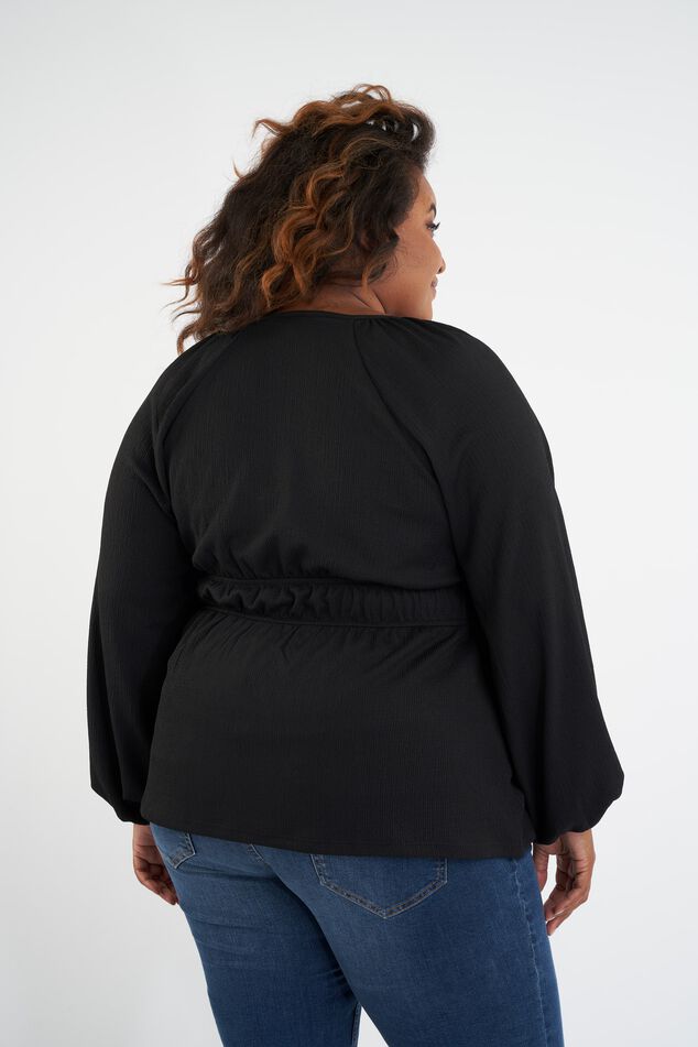 Top cruzado con mangas abullonadas image number 3