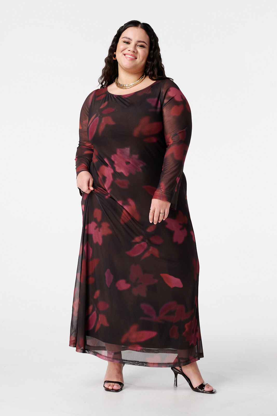 Vestido maxi de malla