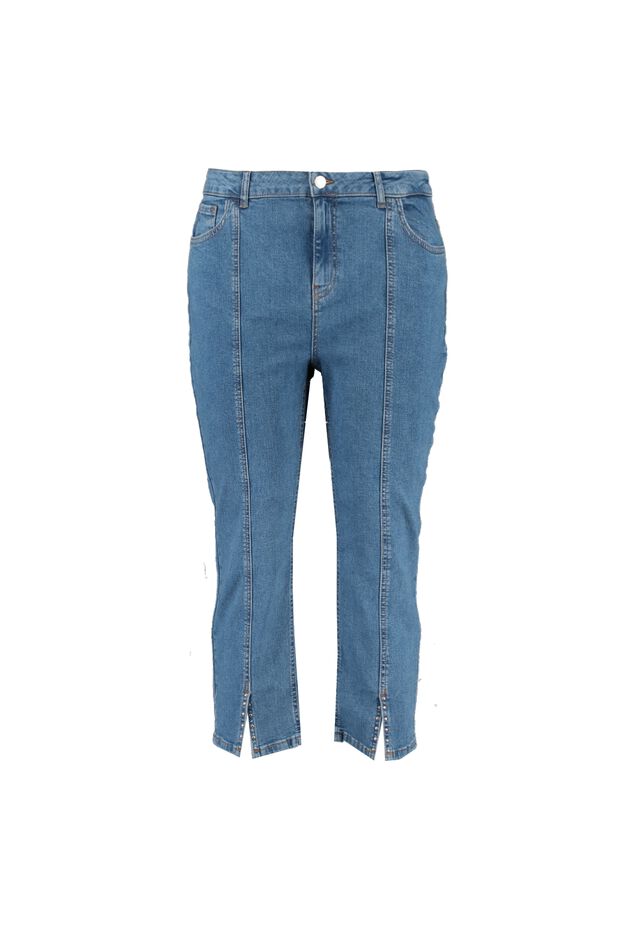 Vaqueros pitillo 7/8 con tachuelas y abertura image number 1