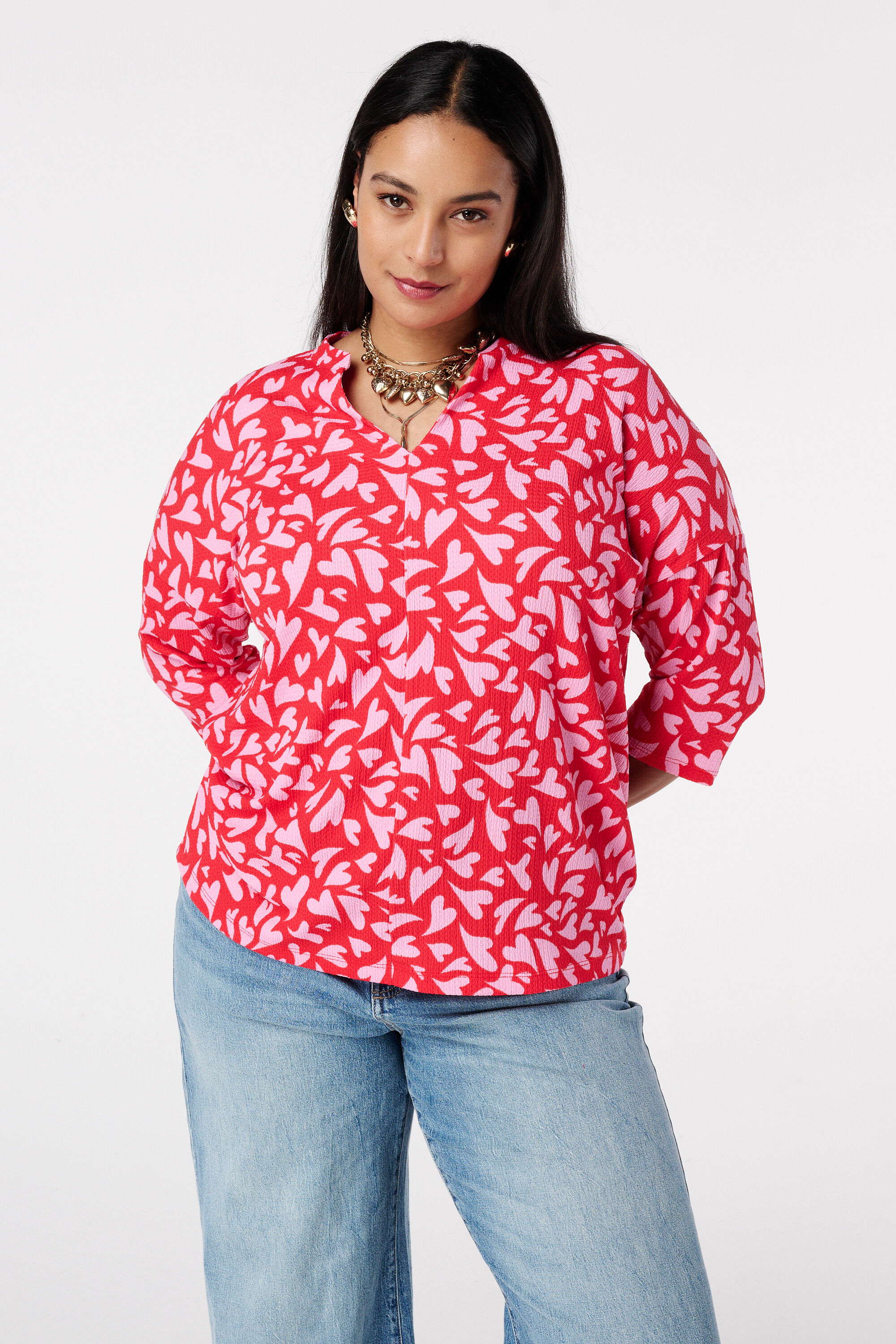 Top con mangas tres cuartos