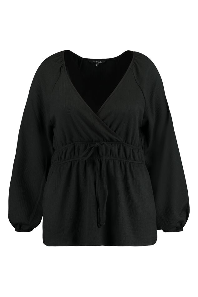 Top cruzado con mangas abullonadas image number 1