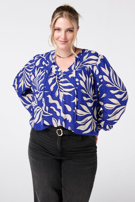 Blusa con estampado y bobinas Blusa con estampado y bobinas