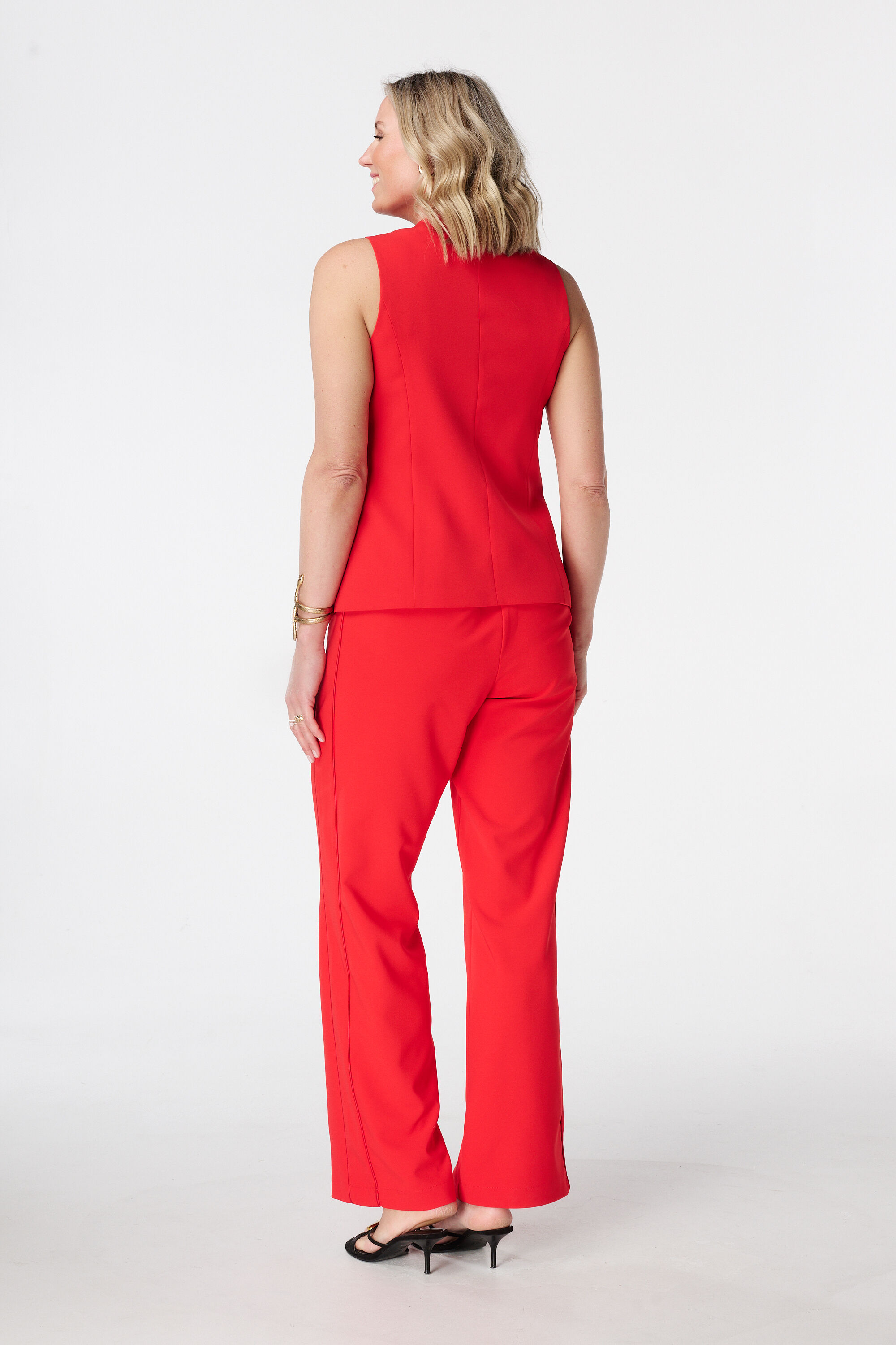 Pantalones anchos con raya lateral image number 1