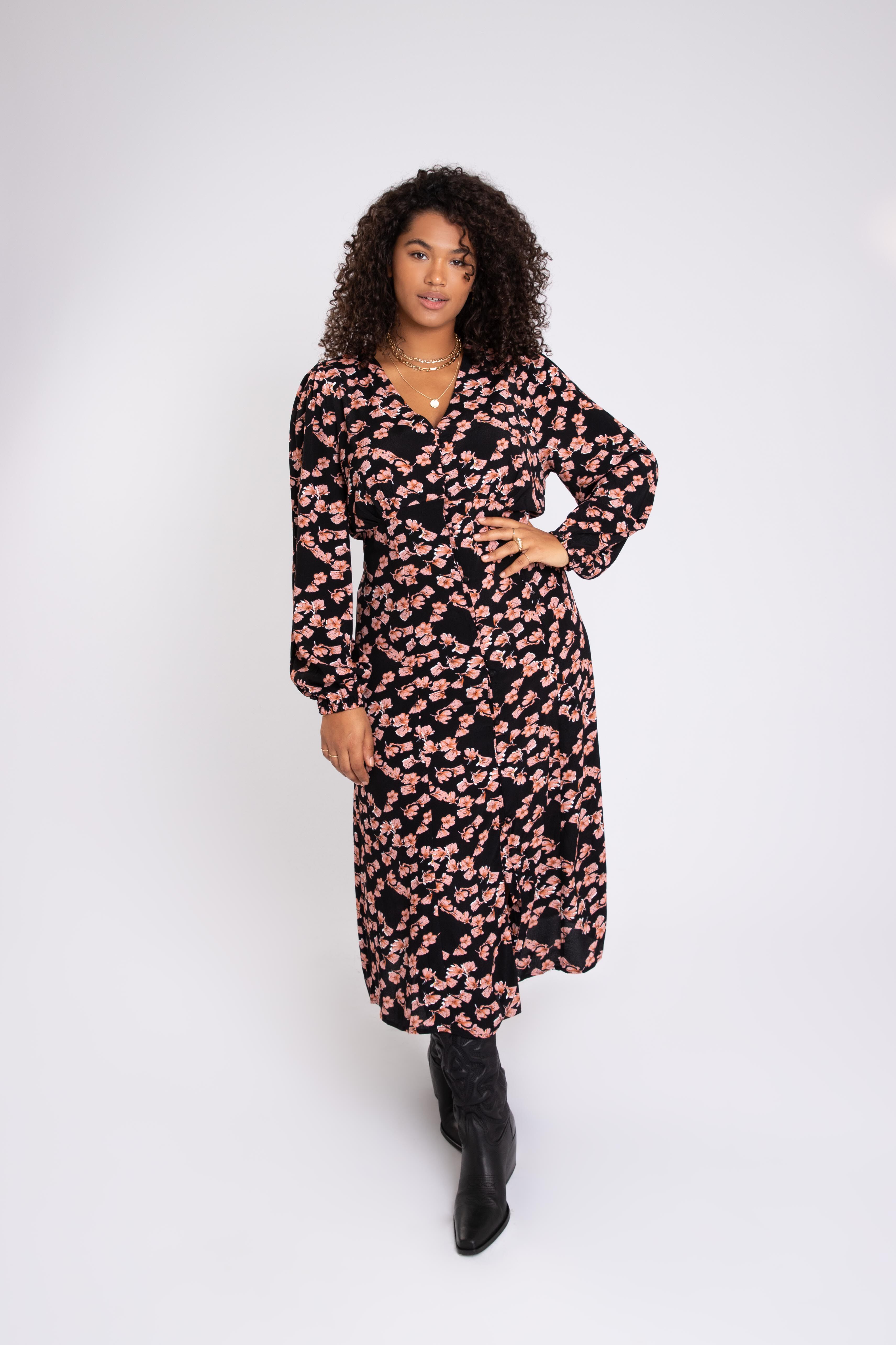 Vestido midi con estampado  image number 7